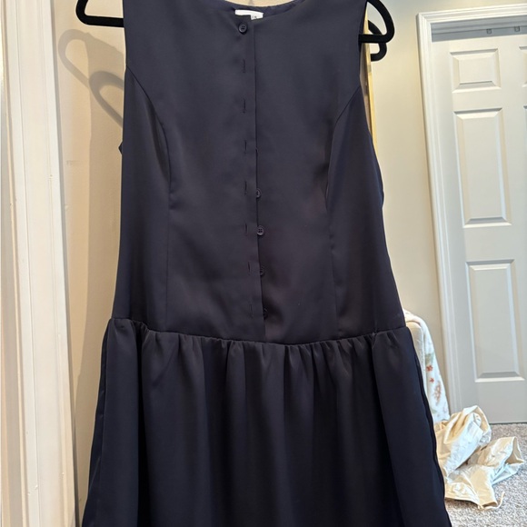 Le Lis Navy Button-Front Mini Dress - Picture 2 of 3